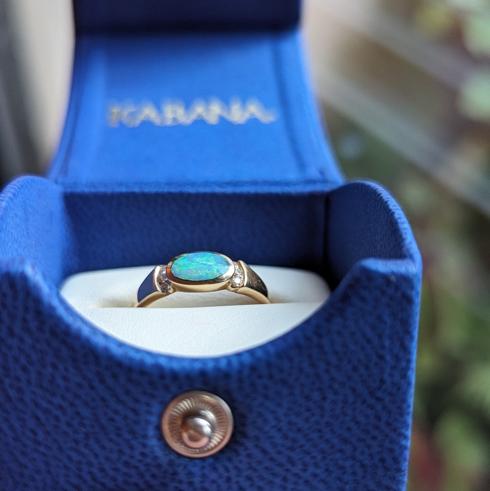Kabana diamond 14k opal ring
